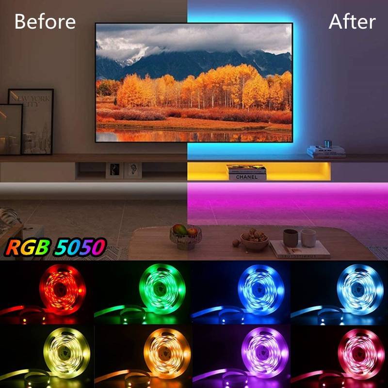 LED Strip Light RGB 5050 USB 2835 Flexible Lamp Tape Infrared Bluetooth Control DC5V TV Backlight Party Bedroom Decoration Luces – Image 10